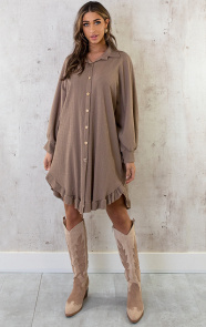 Blouse-Jurk-Oversized-Taupe-4