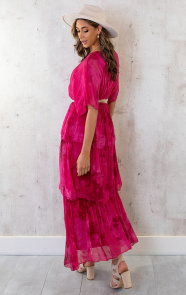 Limited-Zijde-Maxi-Jurk-Fuchsia-1