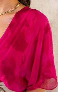 Limited-Zijde-Maxi-Jurk-Fuchsia