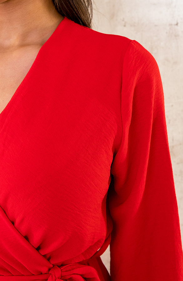 Maxi-Jurk-Split-Rood