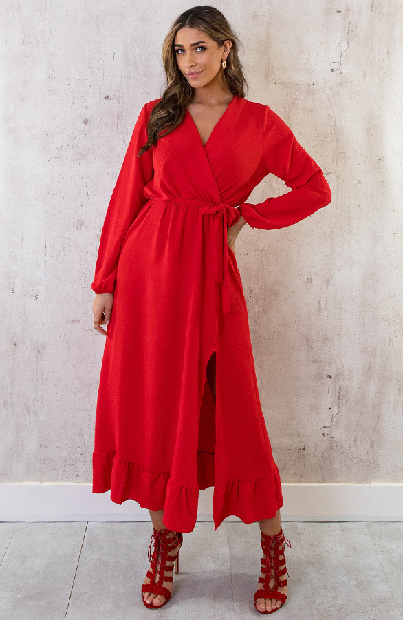 Maxi-Jurk-Split-Rood-7
