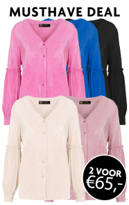 Musthave-Deal-Plisse-Blouse-Met-Ruches-Mouw
