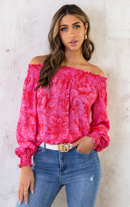 Off-Shoulder-Top-Bloemen-Roze-Rood-1