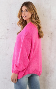Oversized-Knitted-Vest-Neon-Pink-4-1