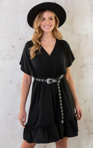 Sicily-V-neck-Dress-Black-6
