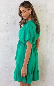 Sicily-V-neck-Dress-Bright-Green-1-1