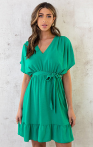 Sicily-V-neck-Dress-Bright-Green-4-1