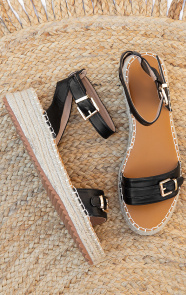 Buckle-Plateau-Sandalen-Zwart-1