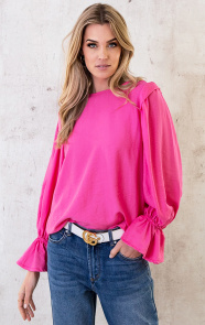 Linnen-Ruffle-Blouse-Roze-2