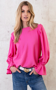 Linnen-Ruffle-Blouse-Roze-3