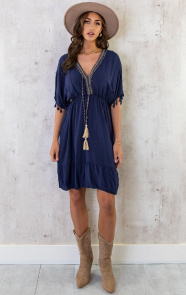 Oversized-Jurk-Gouden-Detail-Marine-1