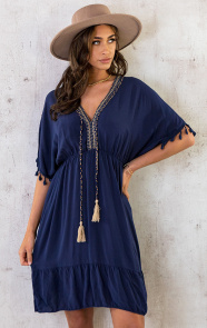 Oversized-Jurk-Gouden-Detail-Marine-6