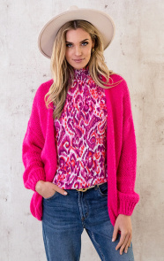 Oversized-Knitted-Vest-Fuchsia-2