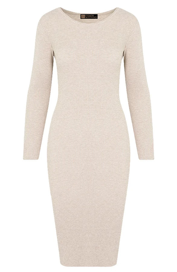 Round-Neck-Stretch-Dress-Beige