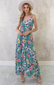 Spaghetti-Maxi-Jurk-Bloemen-Palm-Mint-3