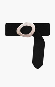 Suede-Riem-Gouden-Gesp-Zwart