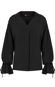 Verona-V-hals-Blouse-Zwart
