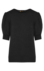 hartjes-knitted-pofmouwen-top-zwart