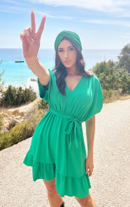Sicily-V-neck-Dress-Bright-Green-2