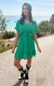 Sicily-V-neck-Dress-Bright-Green-7