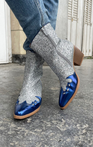 Luxury-Metallic-Glitter-Westernboots-Zilver