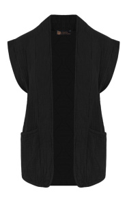 Katoenen-Dames-Gilet-Zwart-101