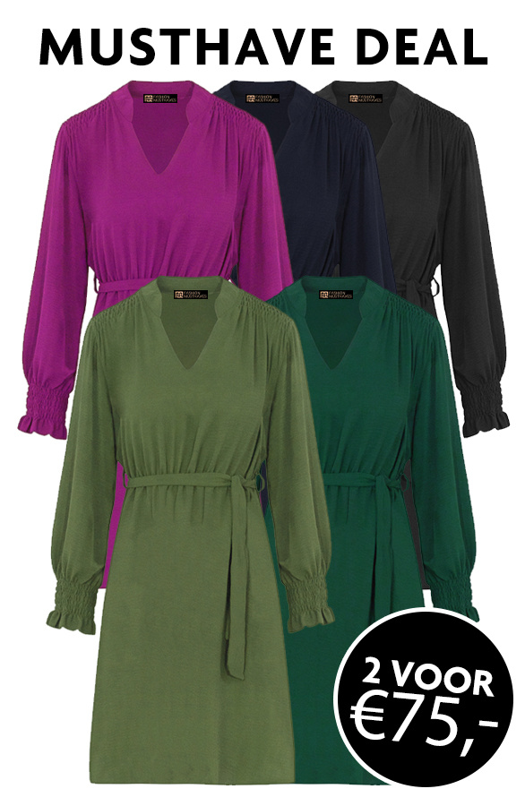 Musthave-Deal-V-Hals-Jurken-Met-Schouderdetail