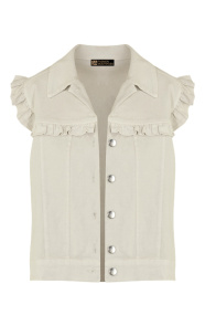 Ruffle-Denim-Gilet-Beige