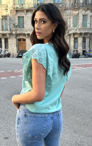 Femme Embroidery Ruffle Top - White