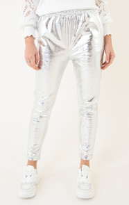 Metallic-Foil-Dames-Broek-Zilver-1