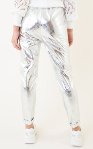 Metallic-Foil-Dames-Broek-Zilver-3