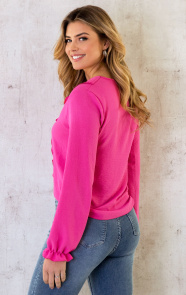 Ruches-Detailed-Blouse-Fuchsia-04