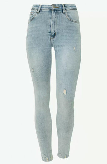 Skinny Jeans High Waist Damaged Vintage Blue