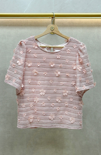 Floral Lace Top Limited Dust Roze