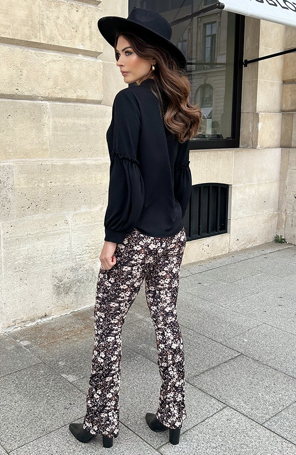 Blouse-Met-Ruches-Mouw-Zwart-5