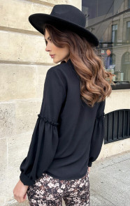 Blouse-Met-Ruches-Mouw-Zwart-6