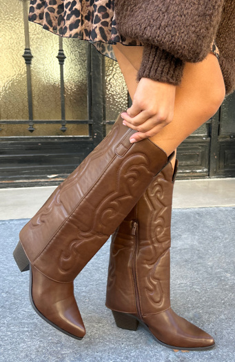 Cowboy Boots Leather Choco