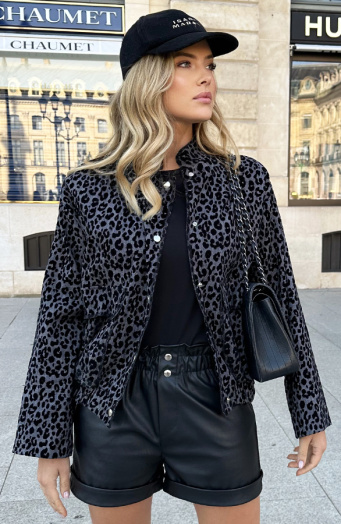 Velvet Leopard Jacket Oversized