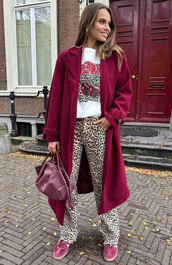 Classy Long Coat Burgundy