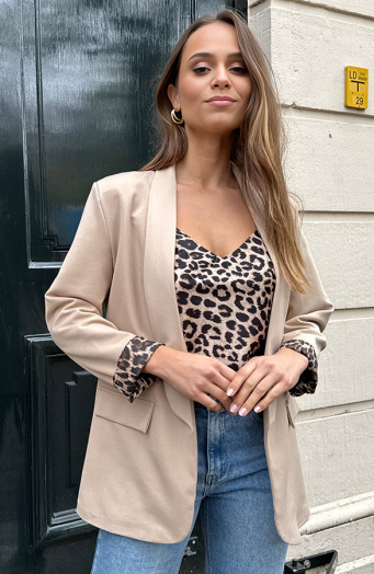 Silk Touch Spaghetti Top Leopard 2.0