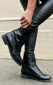 Biker-Buckle-Zip-Boots-zwart