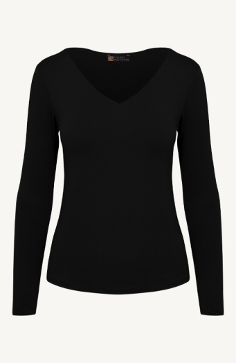 Essence Long Sleeve V-Neck Black