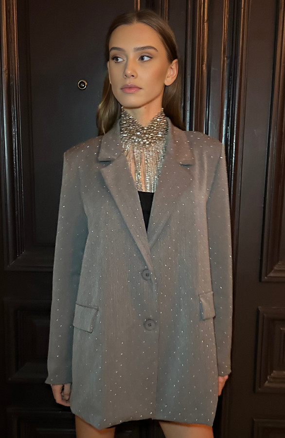 Luxury-Strass-Blazer-Grijs-1