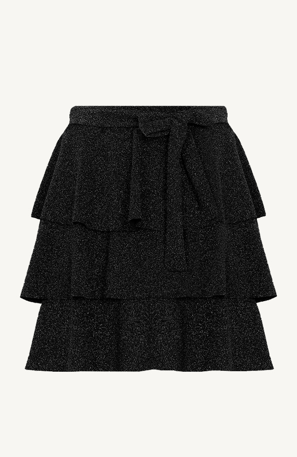 Ruffle-Lurex-Rok-Zwart