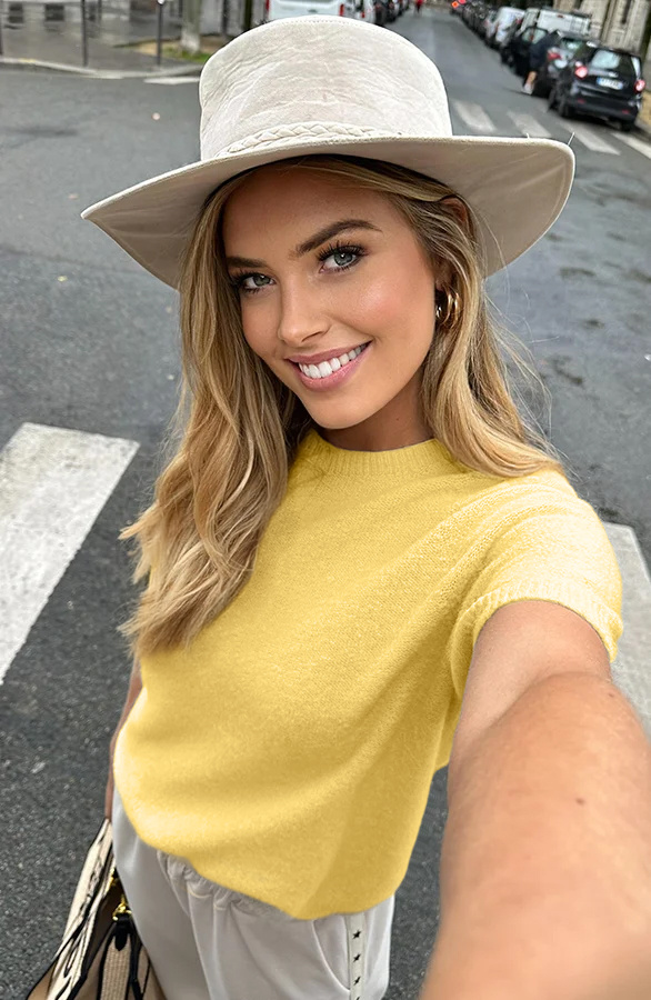 Oversized-Soft-Trui-Korte-Mouw-Geel-1