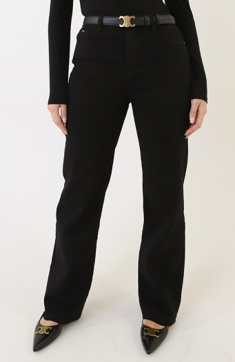 Wide Leg Jeans Black Stretch FMH