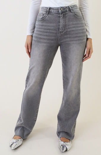 Wide Leg Jeans Grey Stretch FMH