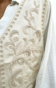 Beads-Gilet-Ecru