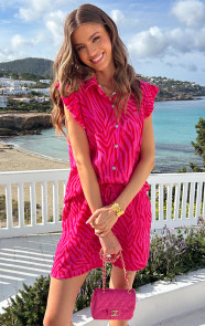 Mousseline-Zebra-Print-Ruffle-Top-Roze-1