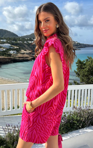Mousseline-Zebra-Print-Short-Roze-1